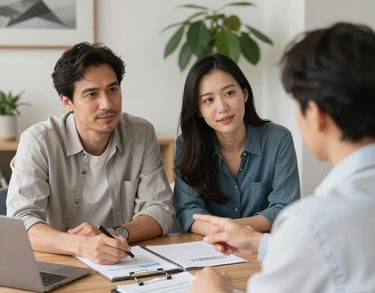 Professional protecting future income with disability insurance coverage.