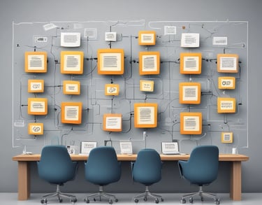 a man riding a skateboard down a street next to tall buildings