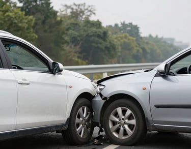 a man riding a skateboard down a street next to tall buildings