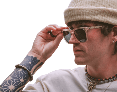 Man with fashion eyewear from Edge Optics