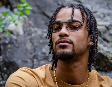 Man wearing glasses with anti-reflective coating