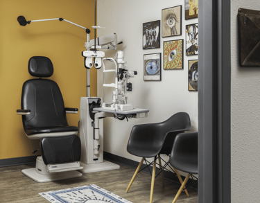 A look inside the eye exam room at Edge Optics Fort Collins location