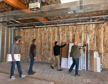 Construction on the interior of the new Edge Optics Loveland location