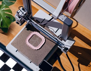 3D printable photo frame being printed on 3D printer, DIY customizable frame