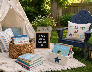 A cozy reading spot in the backyard.