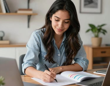 a man riding a skateboard down a street next to tall buildings