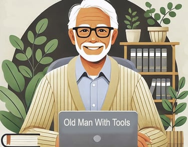 Brand image, Old Man with Tools.