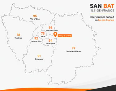 Zone d’intervention SAN BAT en Île-de-France 📍