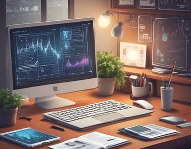 a man riding a skateboard down a street next to tall buildings