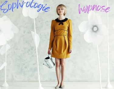 a woman in a yellow dress and black heels