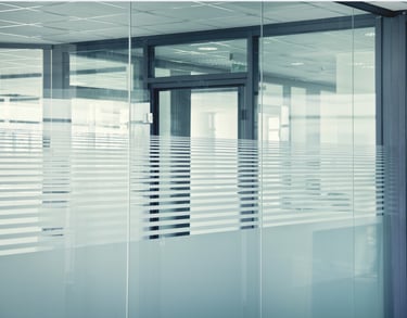 Commercial glazing office door