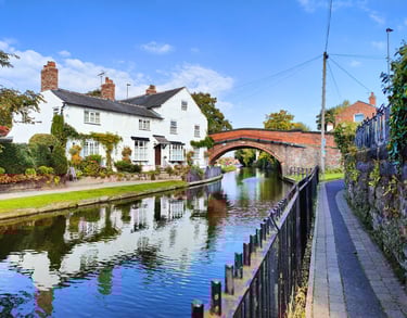 a bridge over a river with a bridge over it