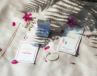 papeterie et bague de mariage