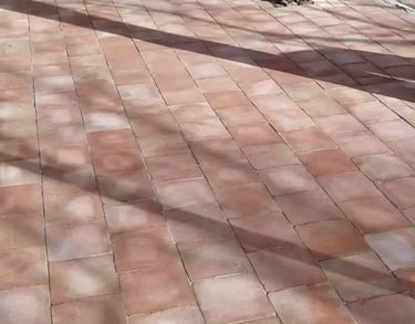 terrasse-terre cuite rustique rose