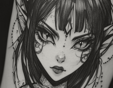 Manga Tattoo Elf Face