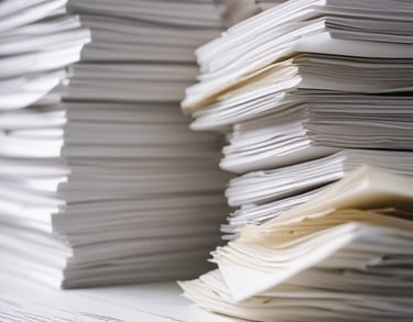 Stack of insurance claim papers