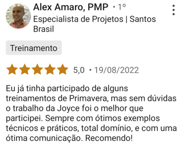 foto de uma pessoa e seu depoimento sobre o curso.