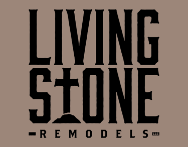 tan and black version of living stone remodels logo Colorado Springs.