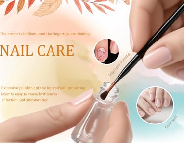 a person holding a nail brush and nail polish