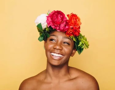 Hypnosis Geneva (ASCA): Building self-confidence and self-esteem. A woman with flowers in her hair