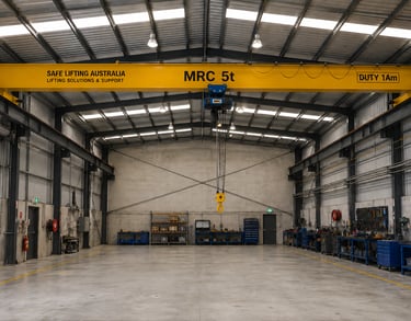 Bridge Gantry Crane Installed by Safe Lifting Australia in industrial workshop
