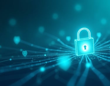 a banner with a lock on it illustrating the internet security