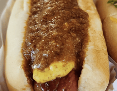 Miner's Mischief - hot dog with our proprietary 24-ingredient hot dog sauce
