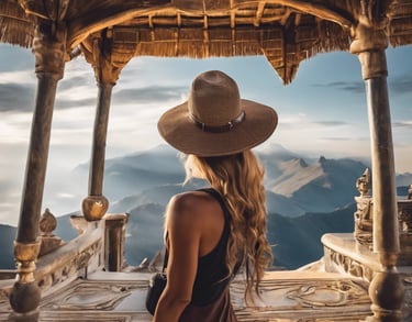 man in gray jacket and black backpack standing on green grass field near mountain during daytime