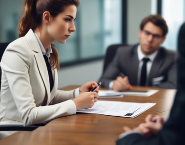 Candidato em uma entrevista de emprego