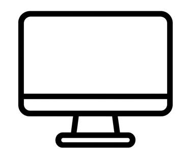 Simbolo vettoriale di monitor per assistenza