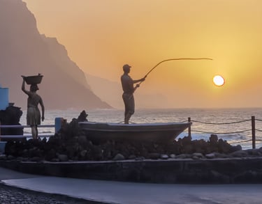 sculptures at the port of Santo Antao, Cape Verde