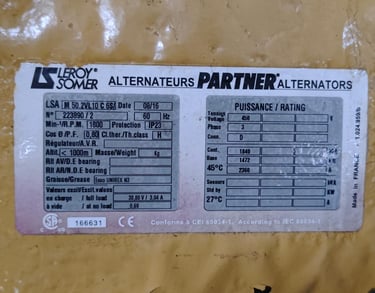 Caterpillar 3512B, 1472 KW Continuous, 450v. 60 Hz.