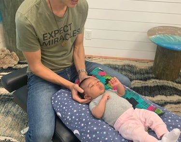 Baby gets adjusted for constipation and gas in Franklin TN