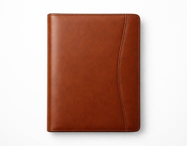 Premium leather document holder designed to organize papers securely for office use.