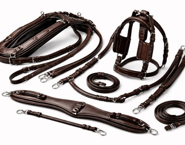 Full leather horse harness set.