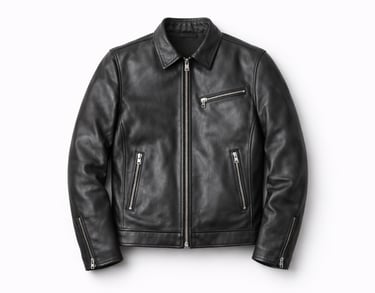 Black leather jacket suitable for men and women with classic design