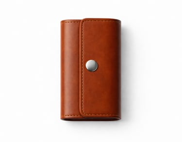 Brown leather key organizer with snap closure for neat and secure key storage.