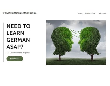 Screenshot - Webdesign for service 'Private German Lessons in LA'