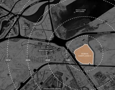 Masterplan of Sobha Hartland II – Prime Location Near Downtown Dubai & Meydan