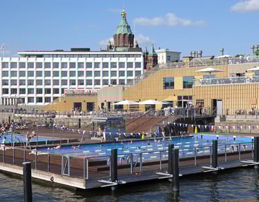 a large swimming pool