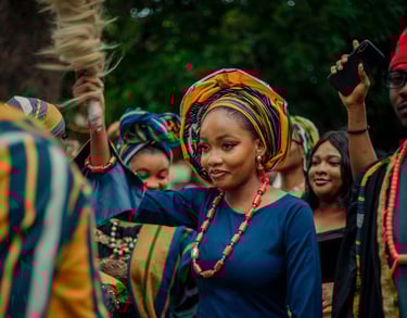 a woman in a blue dress