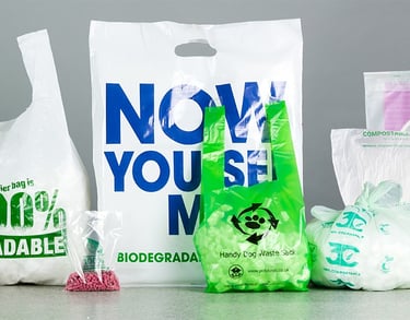 a variety of plastic bags with a variety of different colors