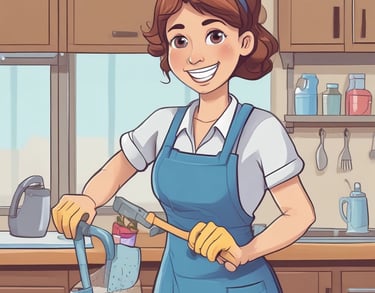 Femme nettoyant des cadres de fenêtres intérieures avec un chiffon humide.