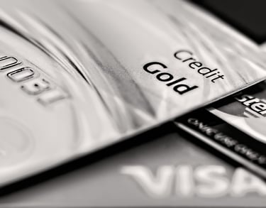 a credit card with a credit card on top of it