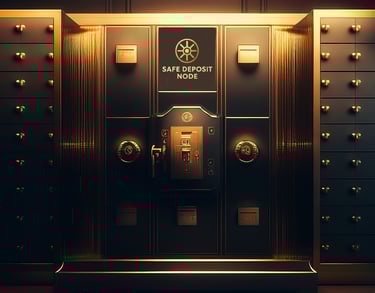 Safe Deposit Node vault image gold and brown tone.