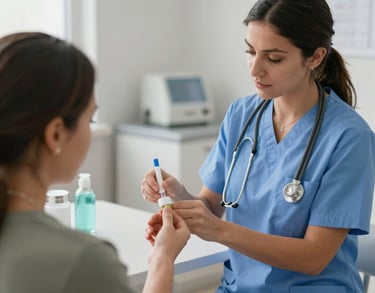 a man riding a skateboard down a street next to tall buildings
