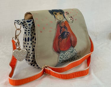 Sac besace peint à la main 