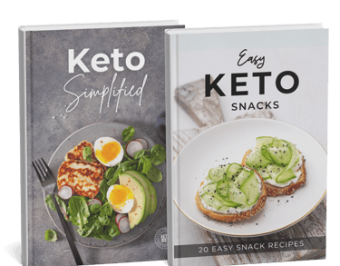 Two keto diet cookbooks featuring healthy low carb recipes for meals and snacks.