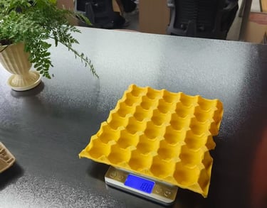 Plateaux d'œufs en carton recyclé produits par Onjerith Industrie SARL - Division Aviculture.