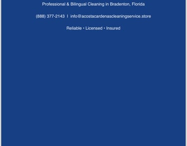 Acosta Cardenas Cleaning Service LLC Residential & Commercial Cleaning Services Professional & Bilin